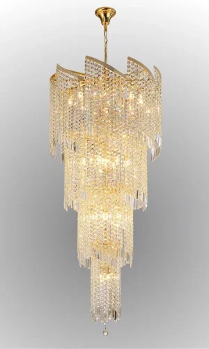 Люстра подвесная GRANDE SP25 D800 GOLD Crystal Lux прозрачная на 25 ламп, основание золотое в стиле современный  фото 2